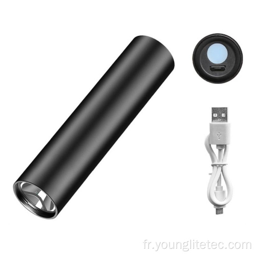 Torche de lumière de vélo de vélo rechargeable en aluminium